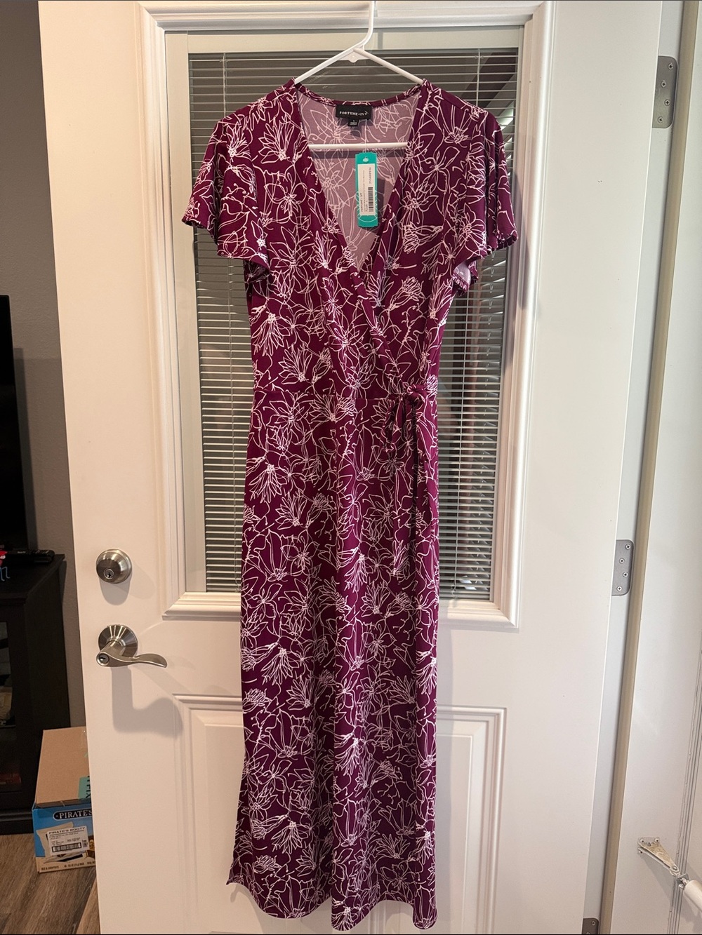 Magenta Floral Wrap Maxi Dress with Tie Waist